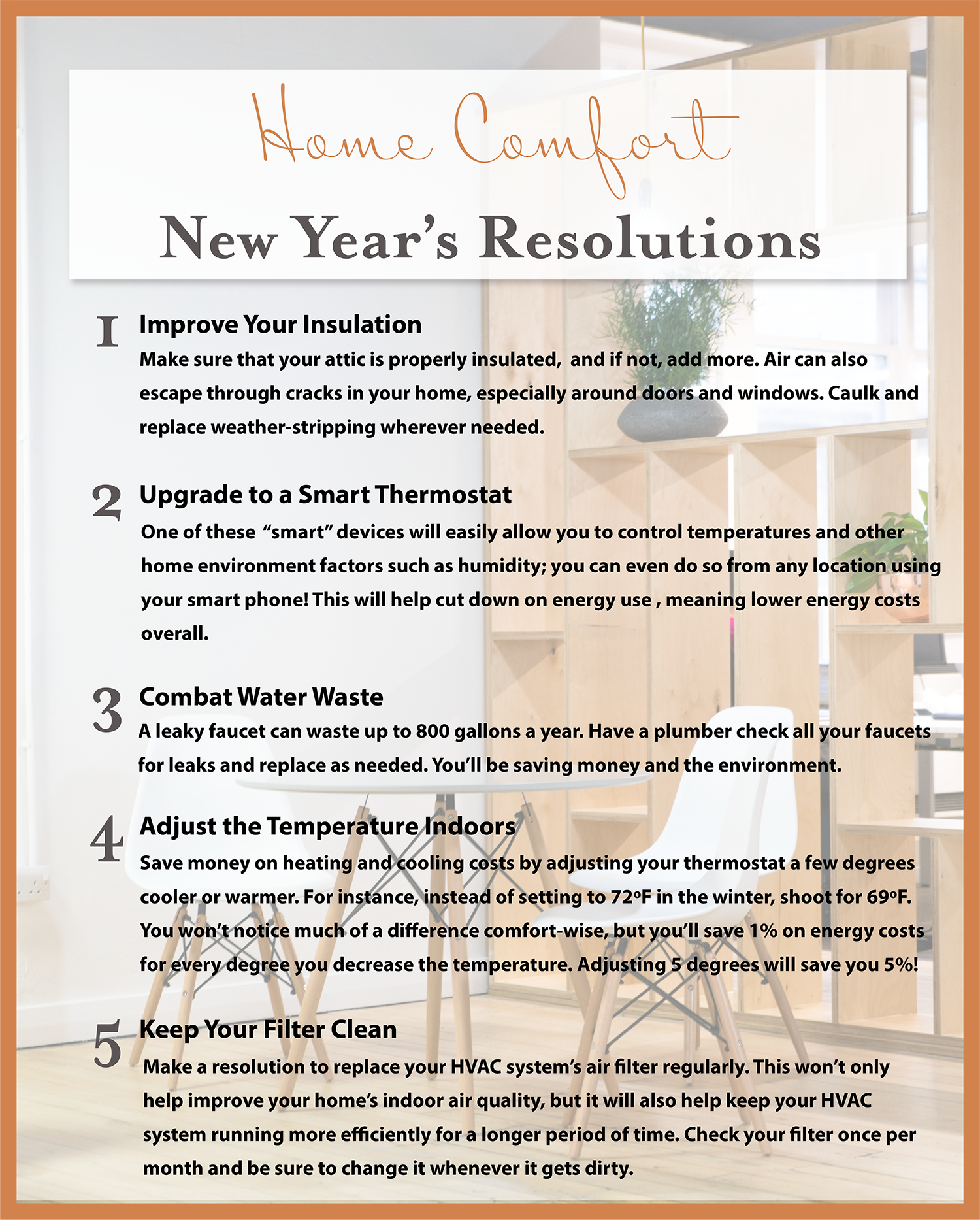 Home Comfort Resolutions